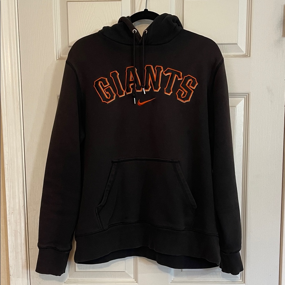 Nike Black Hoodie Center Swoosh with Orange Giants Logo
